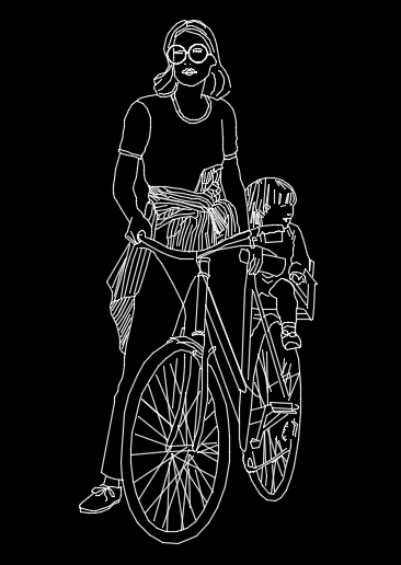 Bicycle Woman and baby